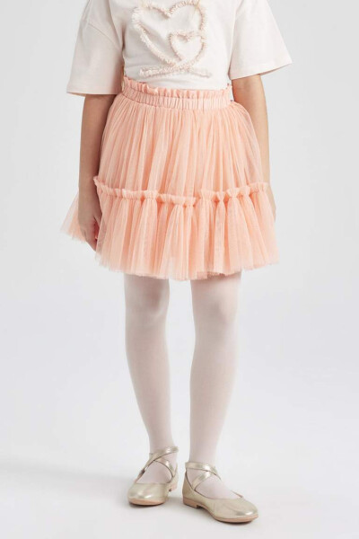 Girls' Elastic Waist Tulle Skirt Light Pink - 8