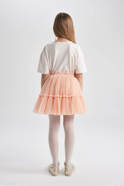 Girls' Elastic Waist Tulle Skirt Light Pink - 10