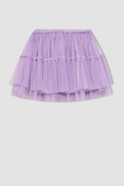 Girls Elastic Waist Tulle Skirt Lilac - 5