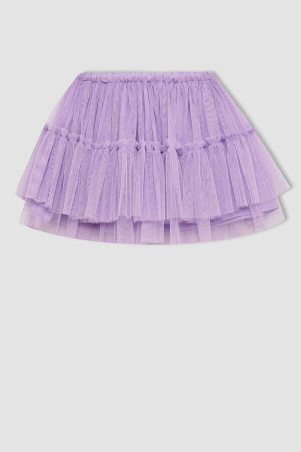 Girls Elastic Waist Tulle Skirt Lilac - 7