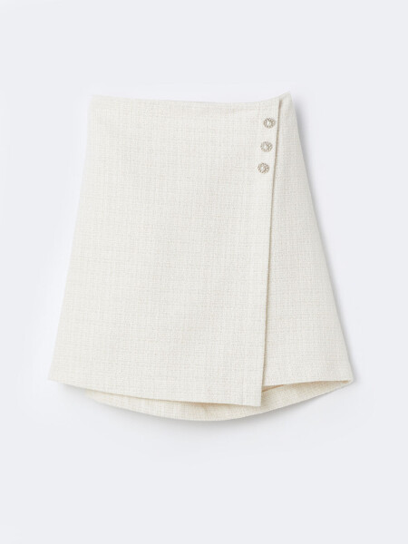 Girls' Elastic Waist Tweed Skirt - 1