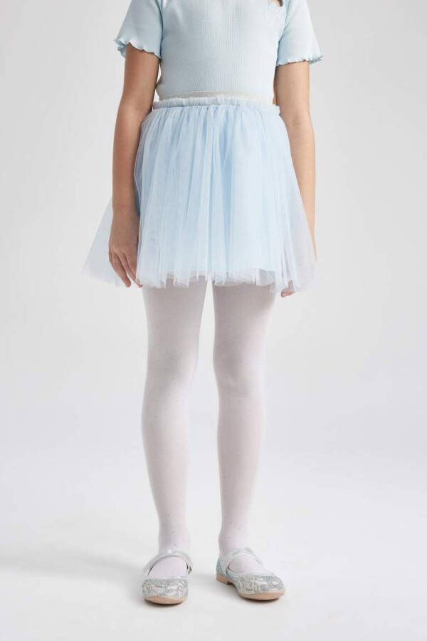 Girls' Elastic Waist White Tutu Skirt Light Blue - 7