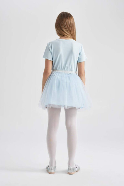 Girls' Elastic Waist White Tutu Skirt Light Blue - 9