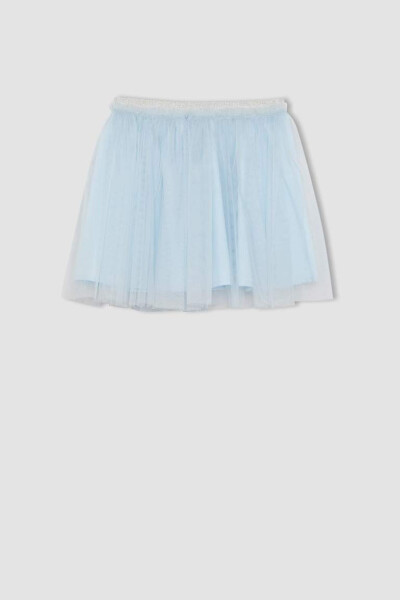 Girls' Elastic Waist White Tutu Skirt Light Blue - 10