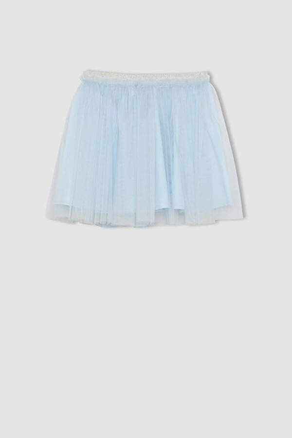 Girls' Elastic Waist White Tutu Skirt Light Blue - 10