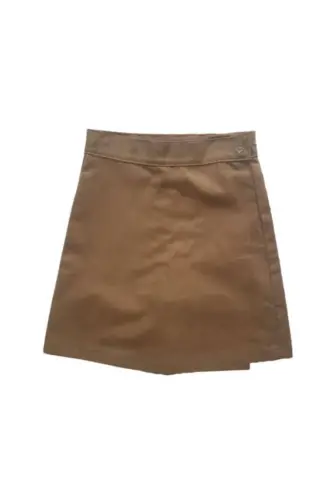 Girls' Elastic Waistband Sporty School Canvas Linen Short Skirt 