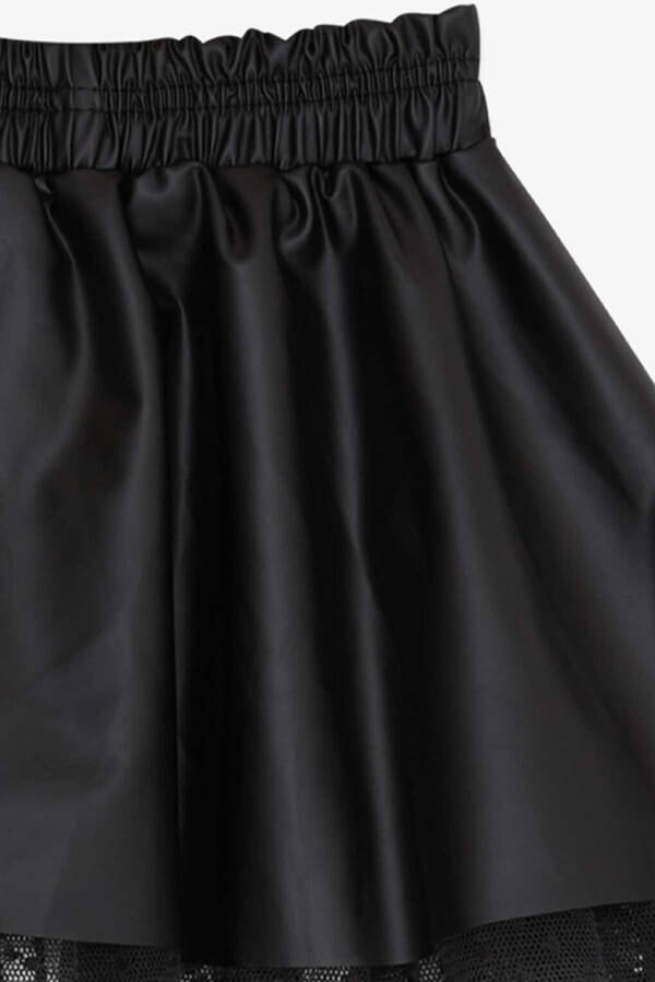 Girls Faux Leather Skirt Tulle Black (3-6 Years) - 17