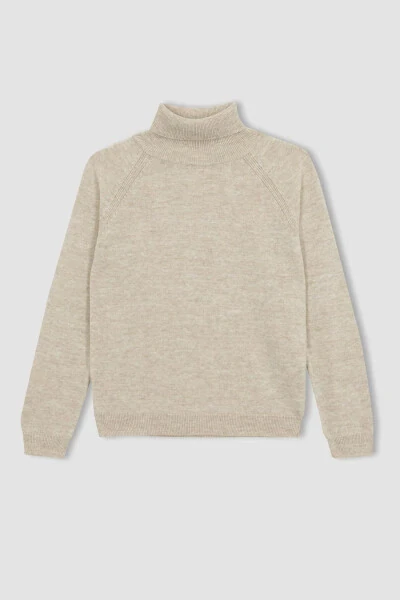 Girls' fisherman's neck sweater. - 7