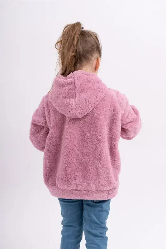 Girls' Fleece Welsoft Plush Pocket Jacket - SWEETS COLLECTION