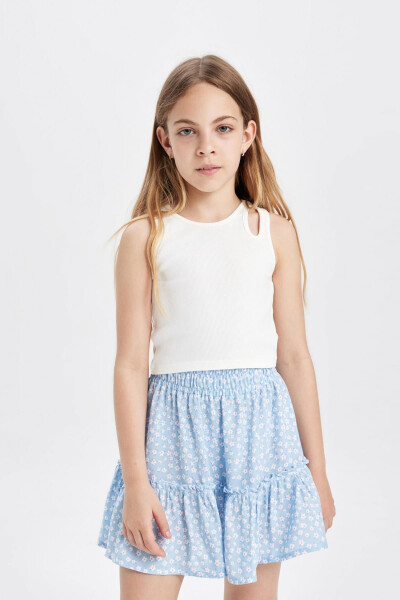 Girls' Floral Viscose Skirt B4459A824SM - 2