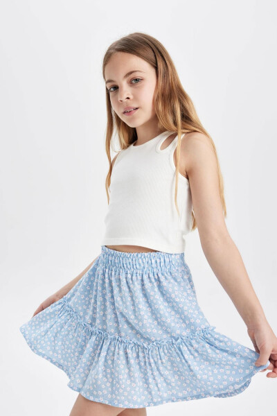 Girls' Floral Viscose Skirt B4459A824SM - 3