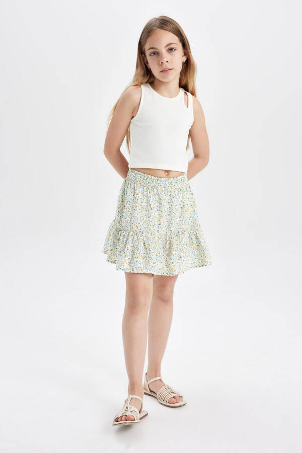 Girls' Floral Viscose Skirt B4459A824SM - 1