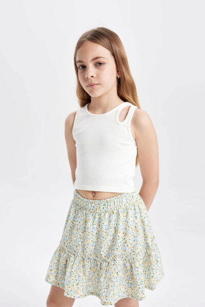 Girls' Floral Viscose Skirt B4459A824SM - 3