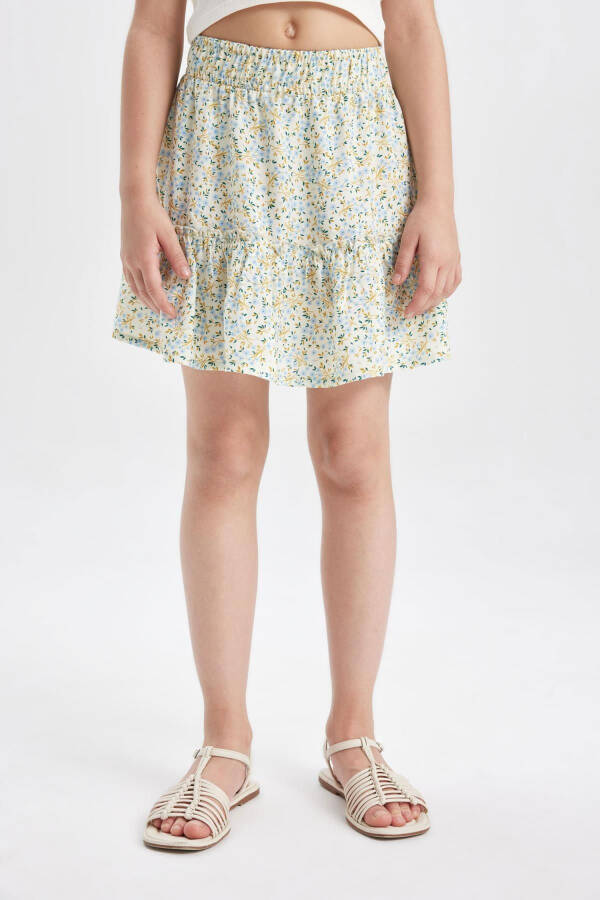 Girls' Floral Viscose Skirt B4459A824SM - 4