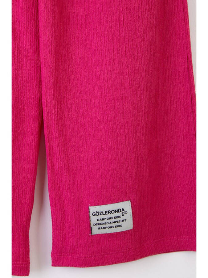 Girls' Fuchsia Embroidered Tracksuit Bottoms - 25488 - 2