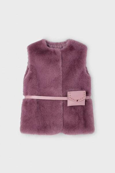 Girls' Furry Vest with Belt - MAYORAL