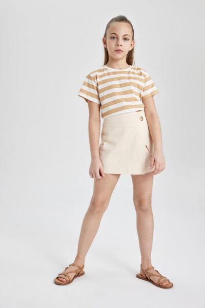 Girls' Gabardine Shorts Skirt C0127A824SM - 1