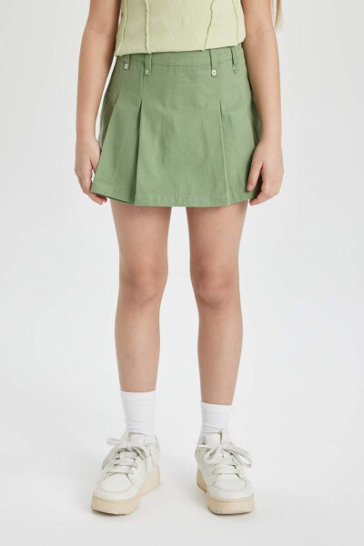 Girls Gabardine Shorts Skirt Light Green - 6