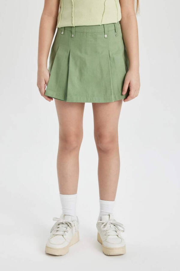 Girls Gabardine Shorts Skirt Light Green - 6