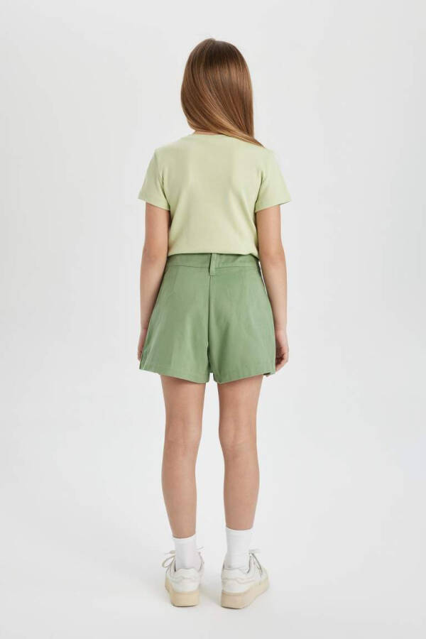 Girls Gabardine Shorts Skirt Light Green - 7