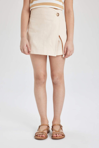 Girls Gabardine Shorts Skirt Open Salmon - 4