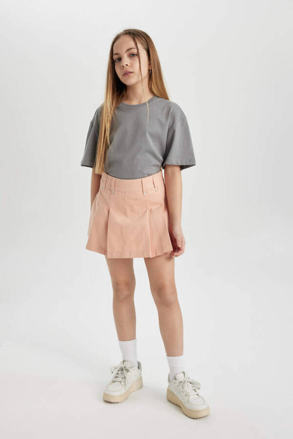 Girls' Gabardine Shorts Skirt Salmon - 1