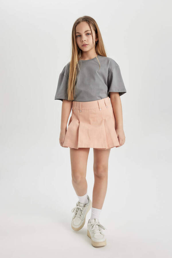 Girls' Gabardine Shorts Skirt Salmon - 2