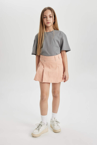 Girls' Gabardine Shorts Skirt Salmon - 3