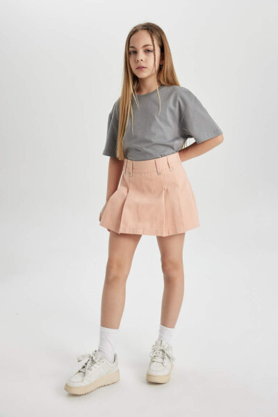 Girls' Gabardine Shorts Skirt Salmon - 4