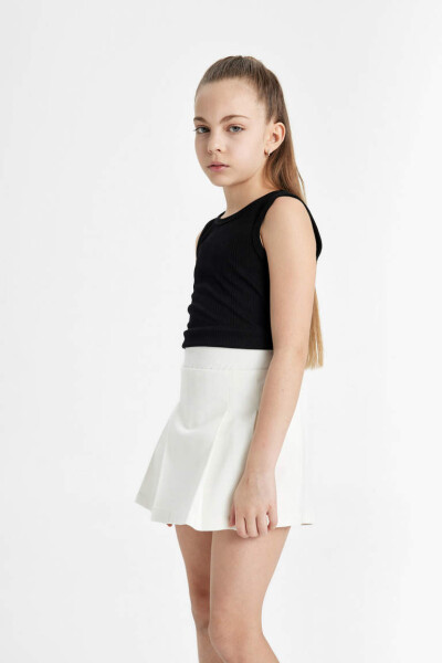 Girls' Gabardine Skirt Ecru - 3