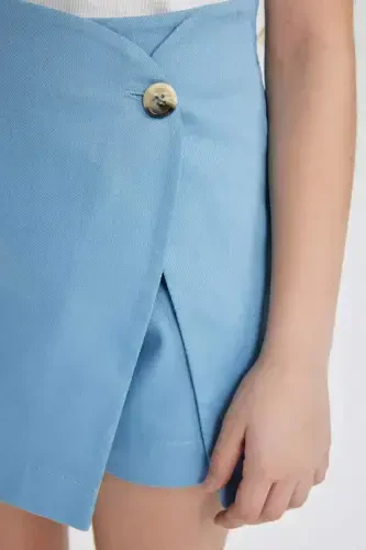 Girl's Gabardine Skort C0127A824SM-Blue - 7