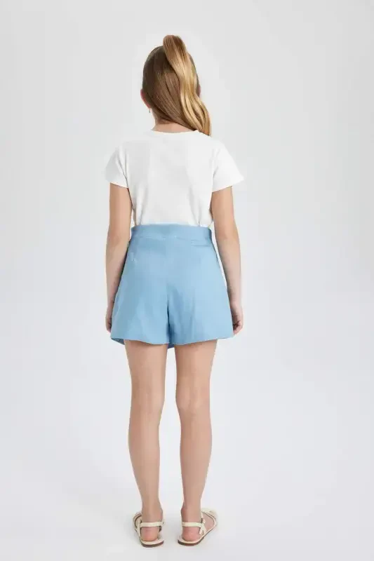 Girl's Gabardine Skort C0127A824SM-Blue - 8