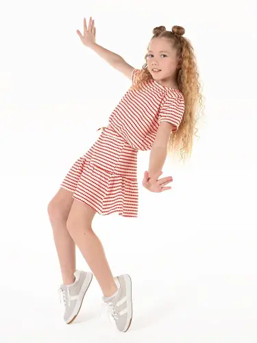 Girls Girl Skirt 6-9 Years Coral-Coral - 1