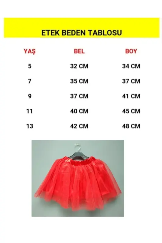 Girl's Glitter Tulle Skirt - Red - 2