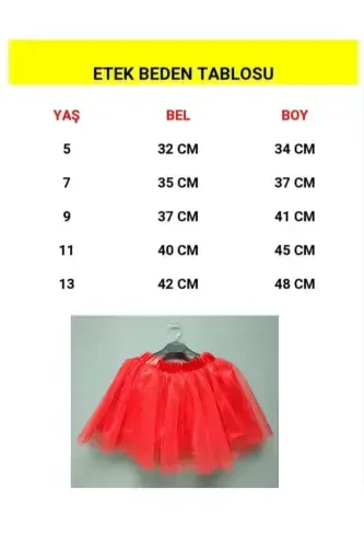 Girl's Glitter Tulle Skirt - Red - Modazone (1)