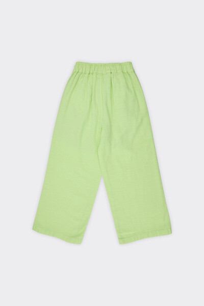 Girl's Green Pants with Elastic Waist - 007 - 2