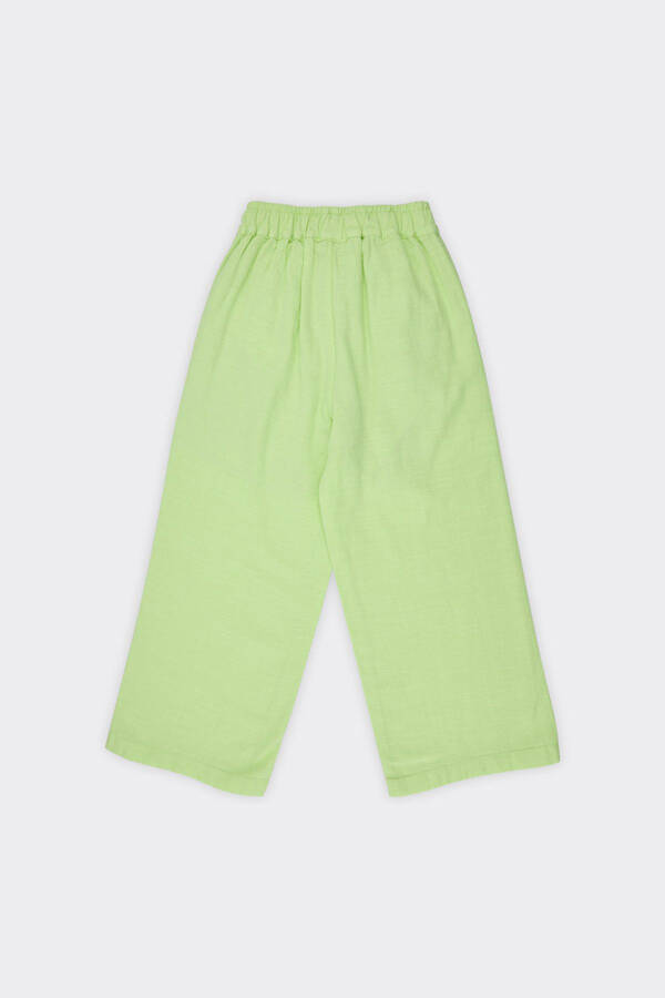 Girl's Green Pants with Elastic Waist - 007 - 2