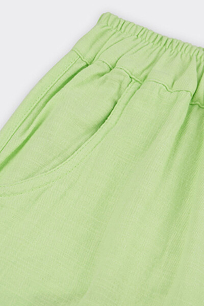 Girl's Green Pants with Elastic Waist - 007 - 3