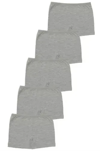 Girl's Grey 5-Pack Stretch Boxer Briefs - 3