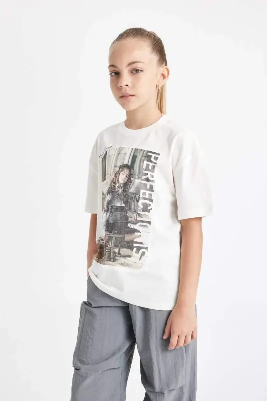 Girl's Harry Potter Oversize Wide Fit Crew Neck Short Sleeve T-Shirt-Ecru - 3