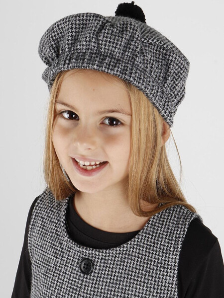 Girls' Hat and Dress 3 Piece Set with Button Details Ak2403 - 6