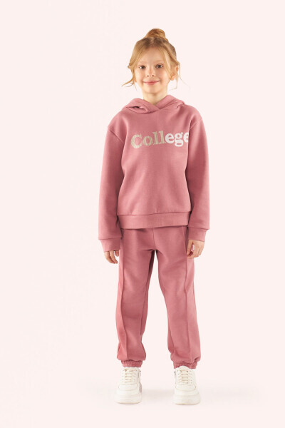 Girl's Hooded Pink Sweatshirt - PANÇO