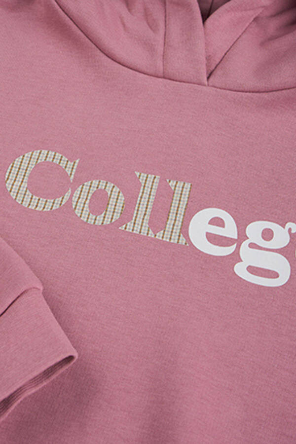 Girl's Hooded Pink Sweatshirt - 5