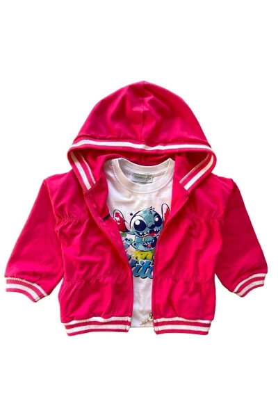 Girls' Hooded Relaxed Fit Seasonal Pocket Zippered Cardigan - LİTTLE TORTOİSE