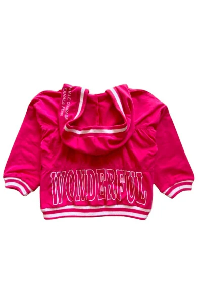 Girls' Hooded Relaxed Fit Seasonal Pocket Zippered Cardigan - 3