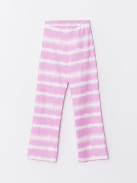 Girls' Jogger Pants with Elastic Waistband and Batik Pattern - 6