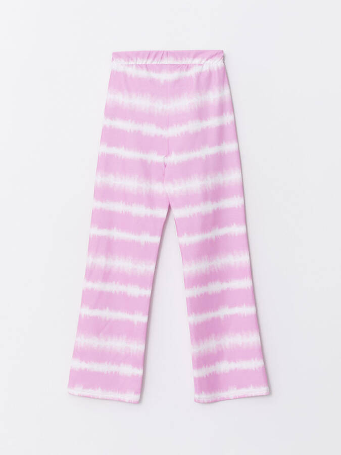 Girls' Jogger Pants with Elastic Waistband and Batik Pattern - 6