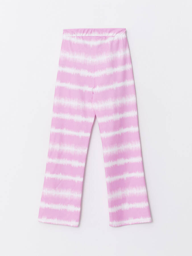 Girls' Jogger Pants with Elastic Waistband and Batik Pattern - 8