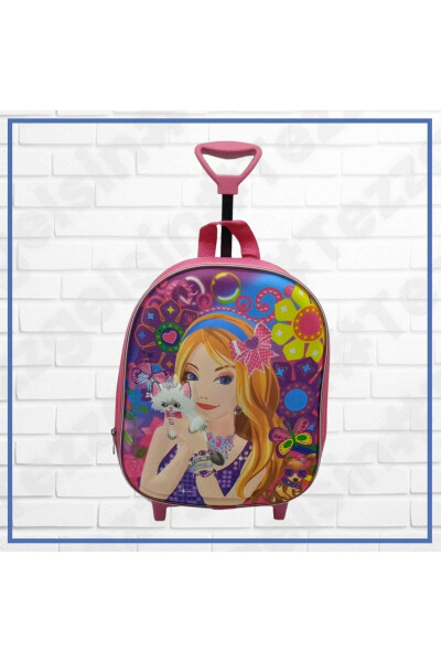 Girls Kindergarten Nursery Cat Princess Girl 3d Eva Printed Trolley School Bag Backpack - 5