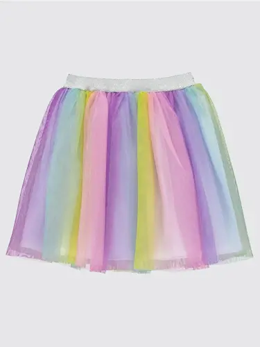 Girls Renkli Tüllü 4-9 Yaş Etek - Pembe 7-8 Yaş-Pembe - 3